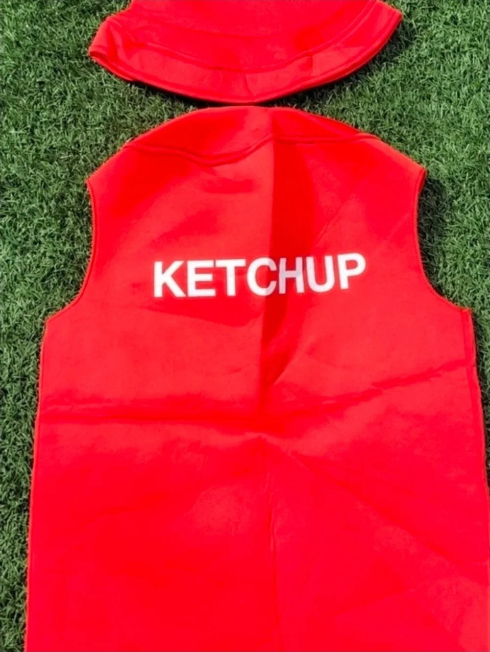 Red 'KETCHUP' Graphic Vest Kids Size 7/8 Costume